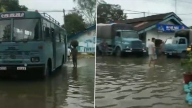 Assam Floods: Flood Water Enters CRPF Camp in Dibrugarh (Watch Video)